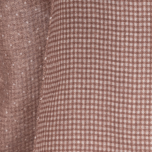 Brown micropois scarf in pure wool