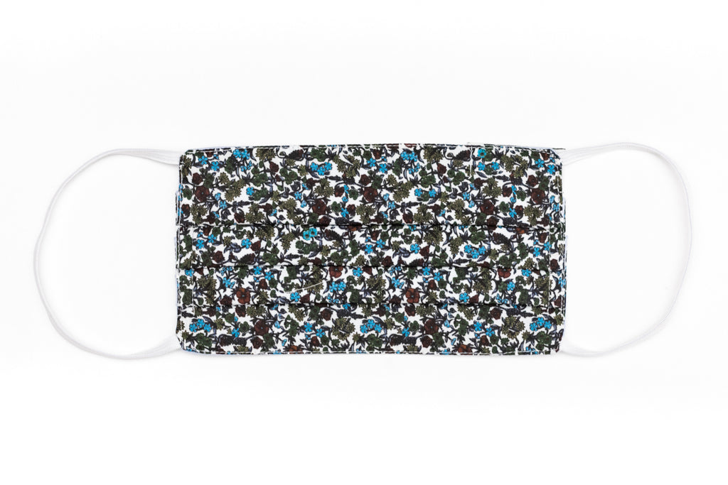 Masque à motif floral vert