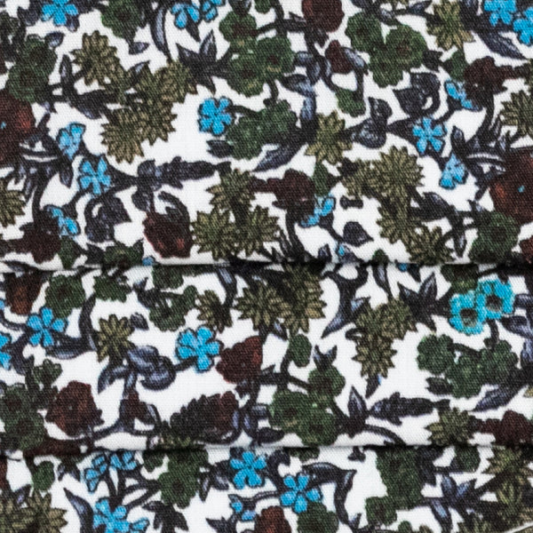 Masque à motif floral vert