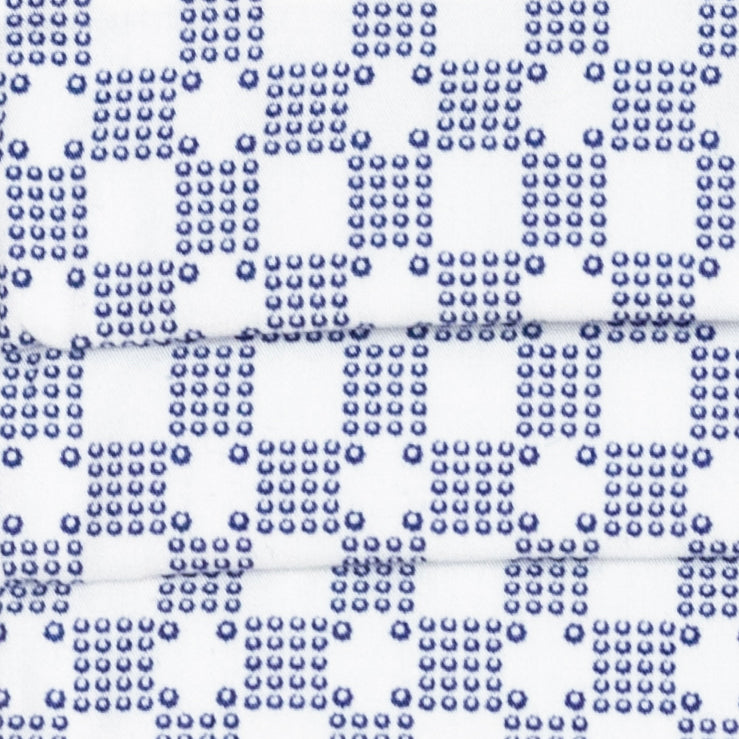 Masque blanc avec motif bleu