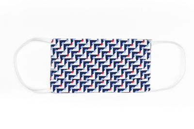 Masque à motif géométrique bleu