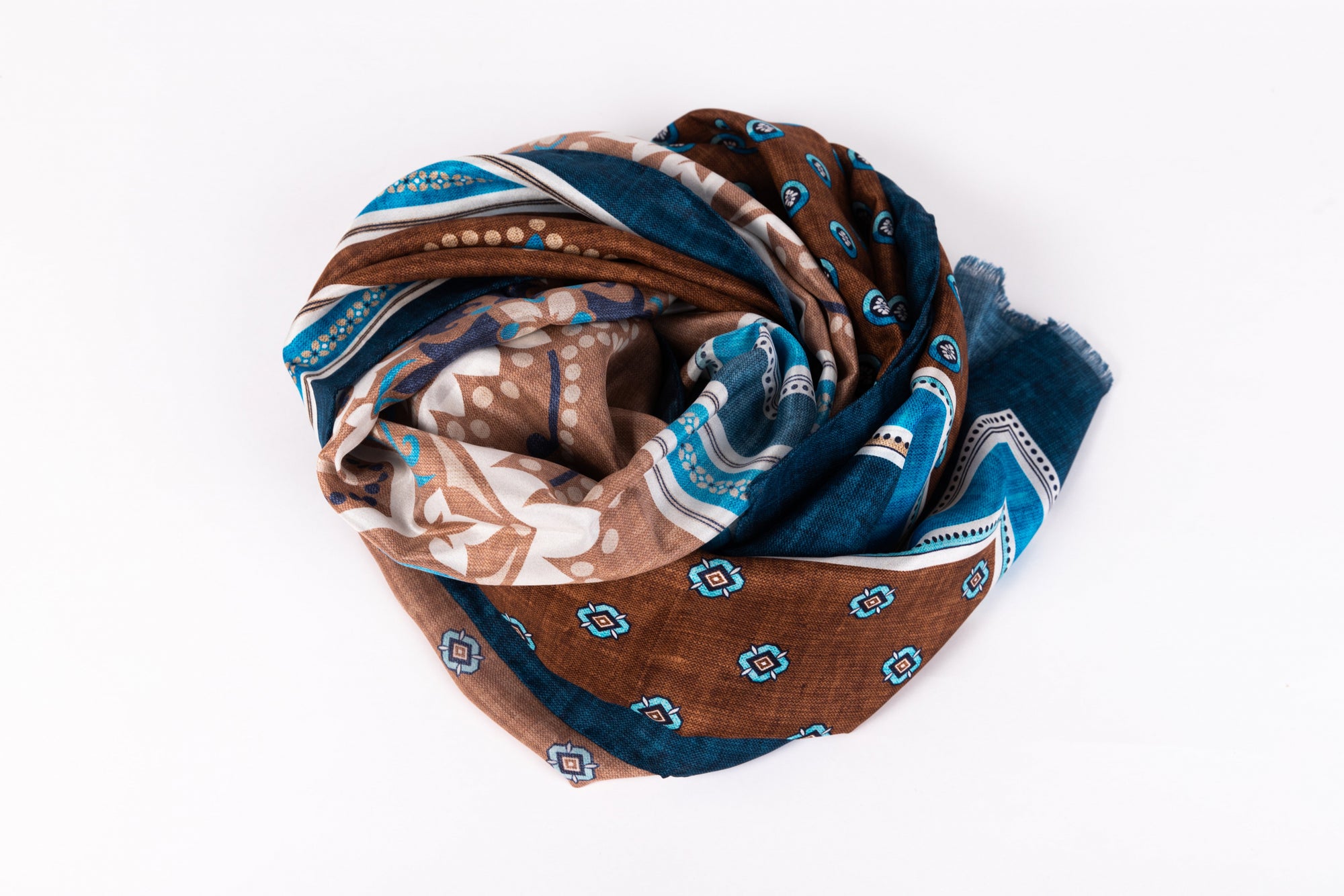 Brown silk scarf