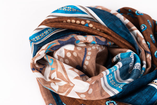 Brown silk scarf