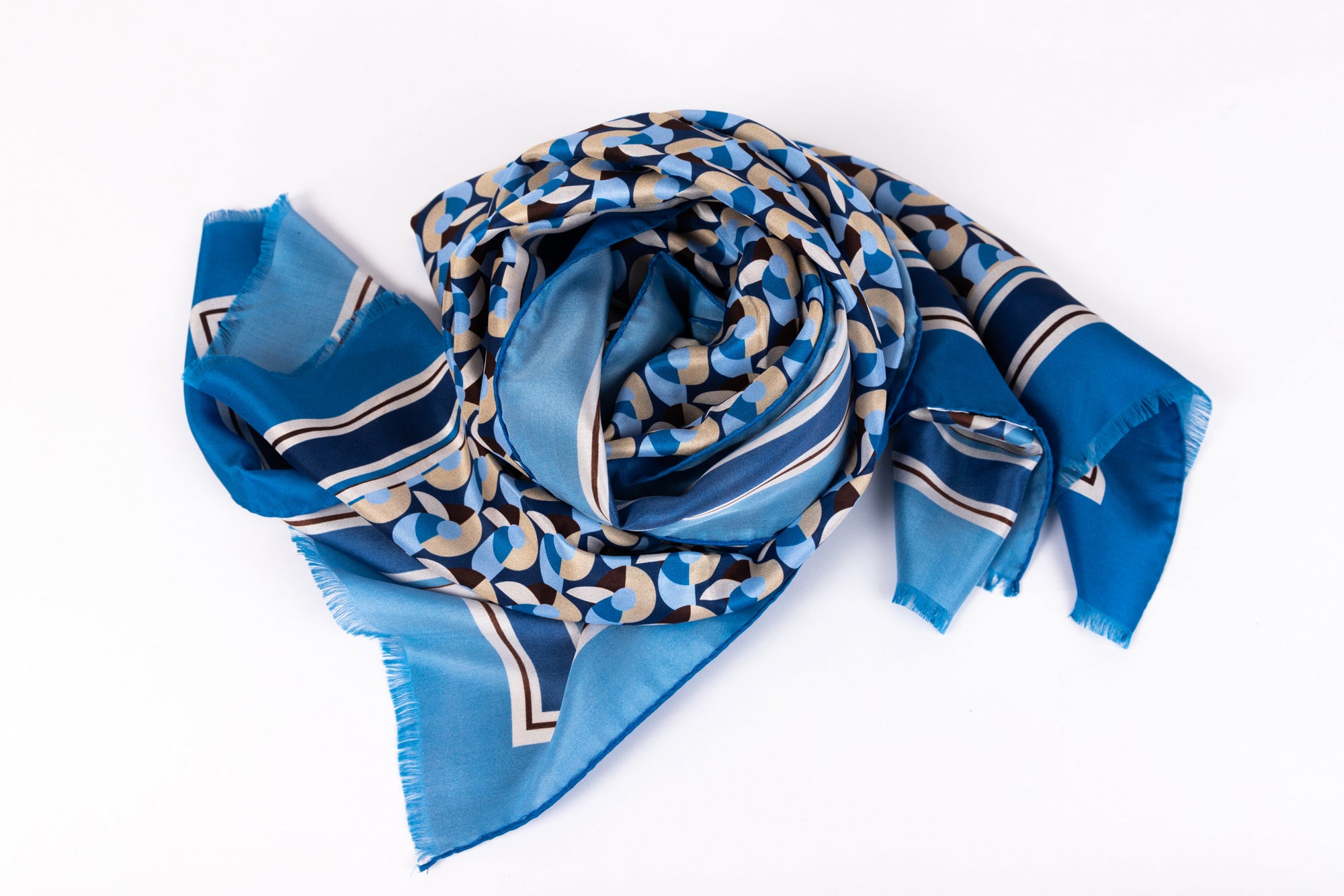Blue silk scarf