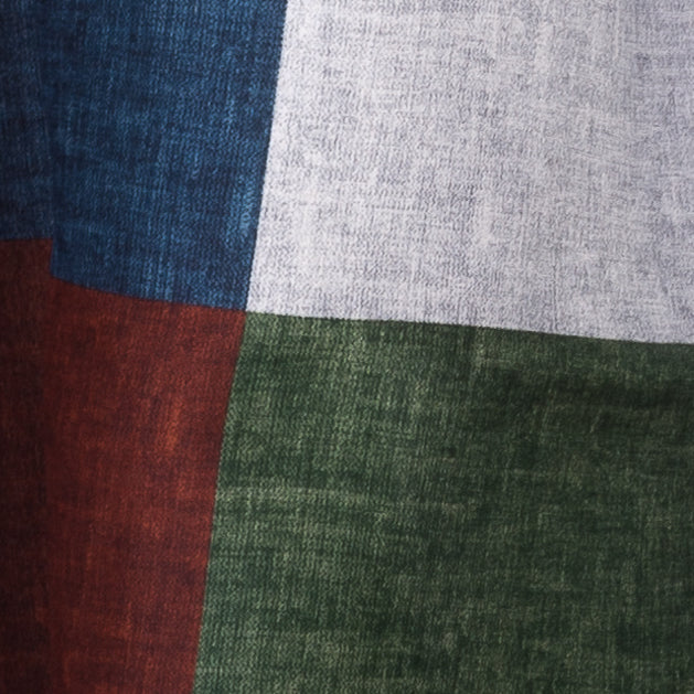 Checked silk scarf