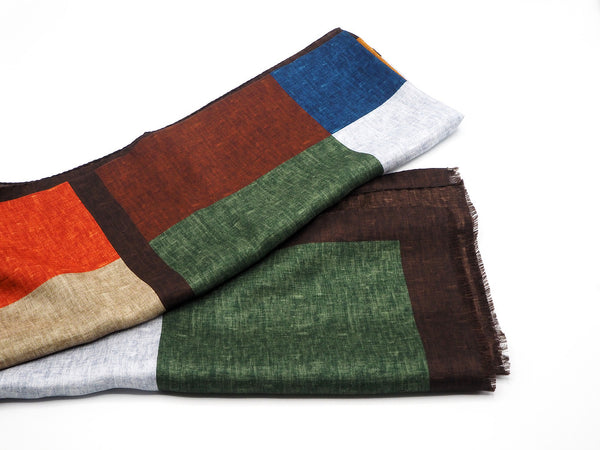 Checked silk scarf
