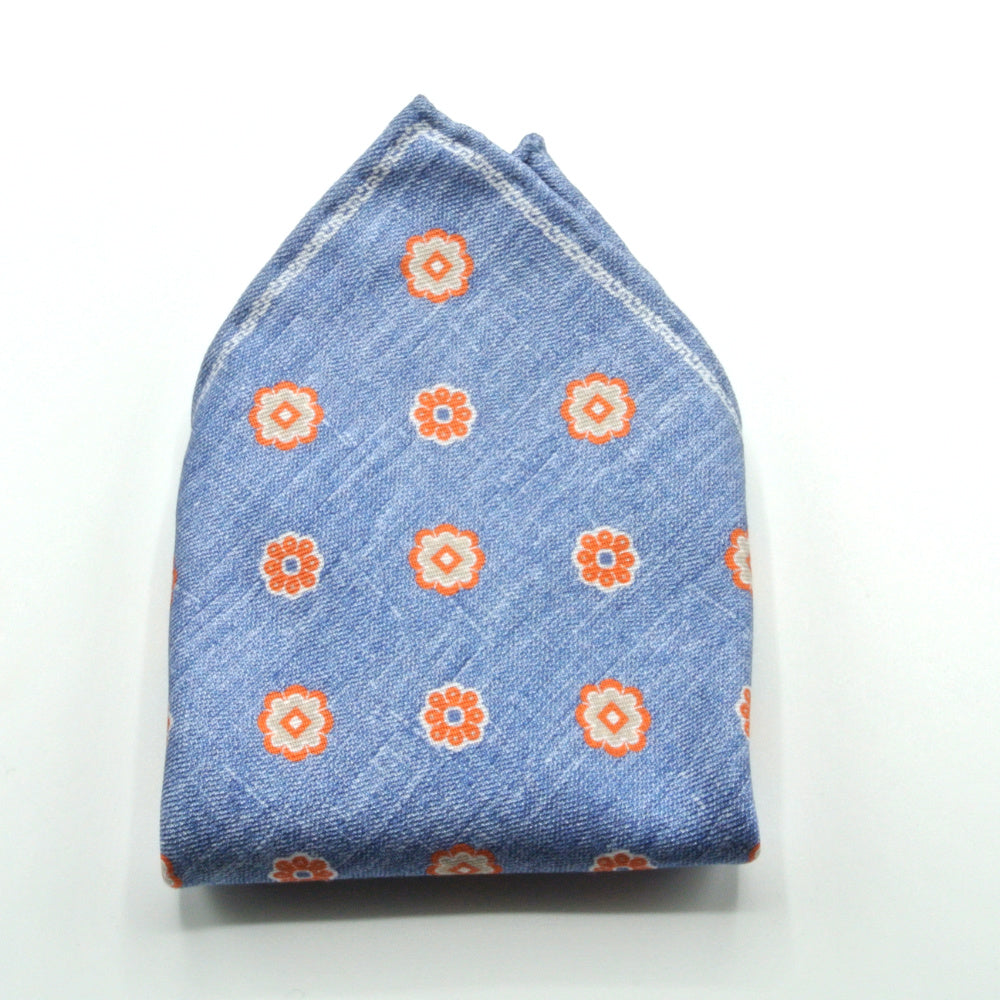 Denim pure silk clutch