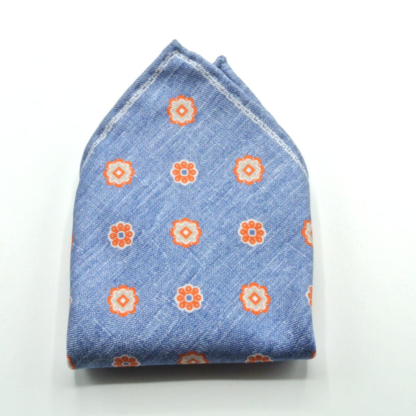 Denim pure silk clutch