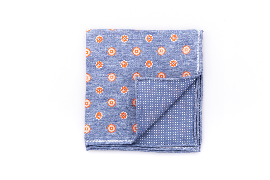 Denim pure silk clutch