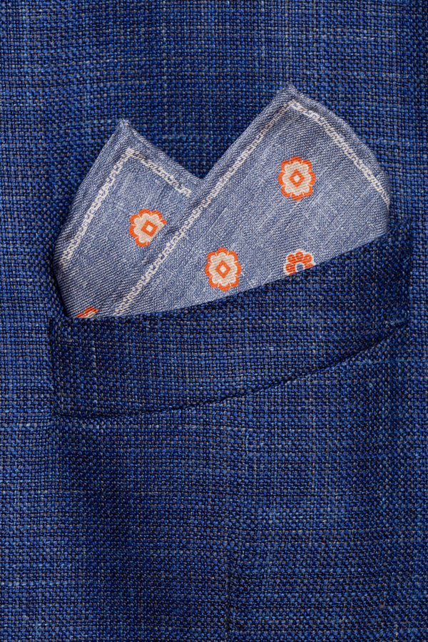 Denim pure silk clutch