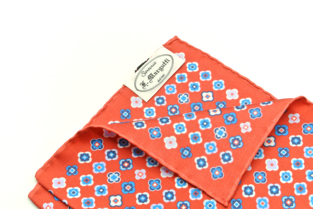 Red pure silk clutch