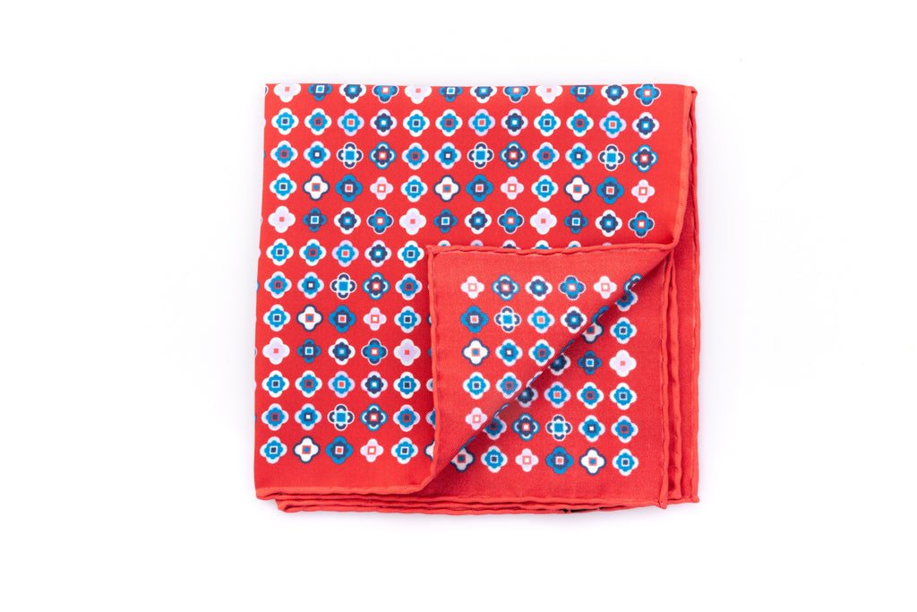 Red pure silk clutch