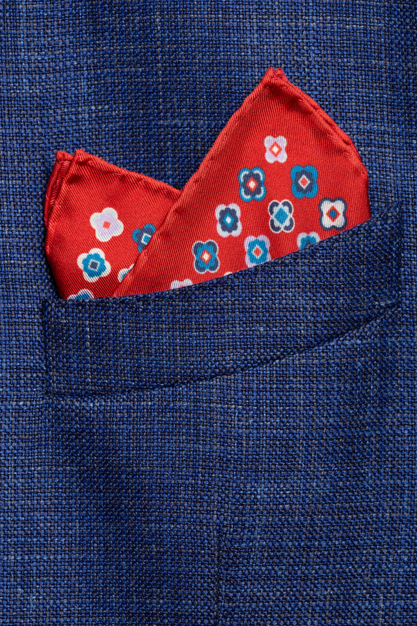 Red pure silk clutch