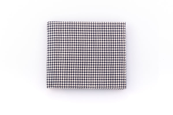 Checked silk card holder