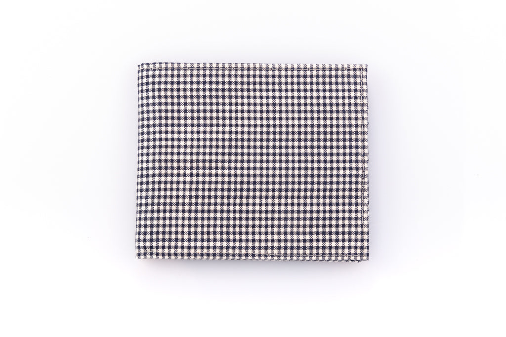 Checked silk card holder