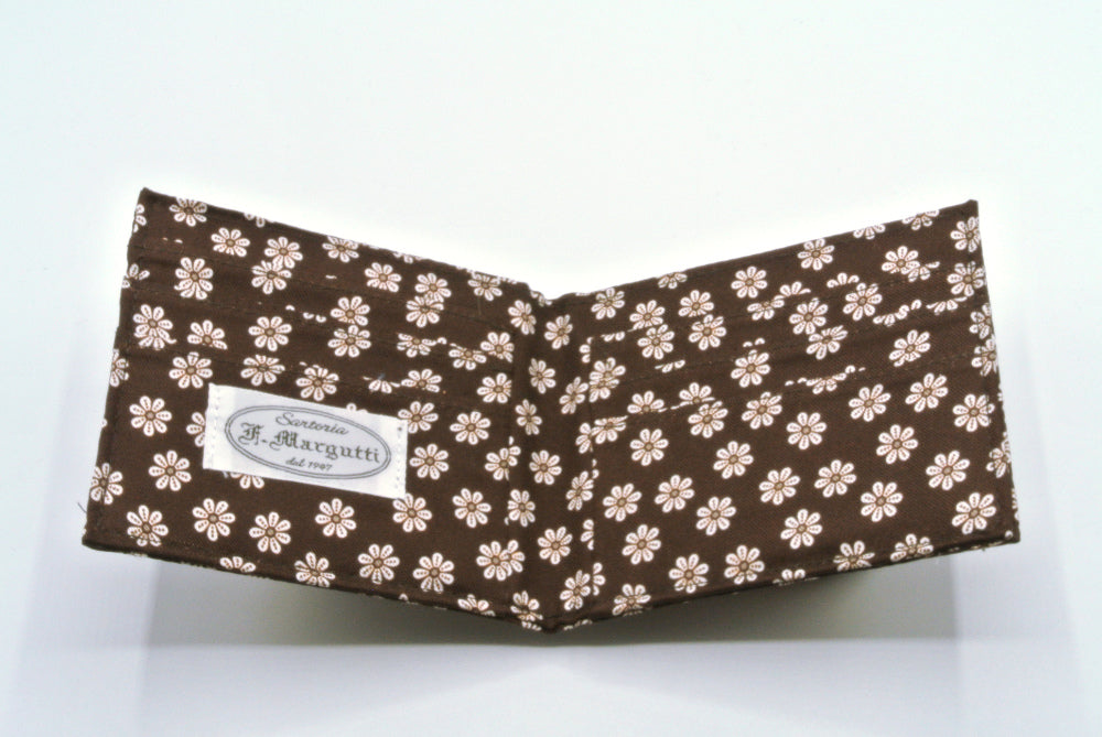 Brown silk card holder
