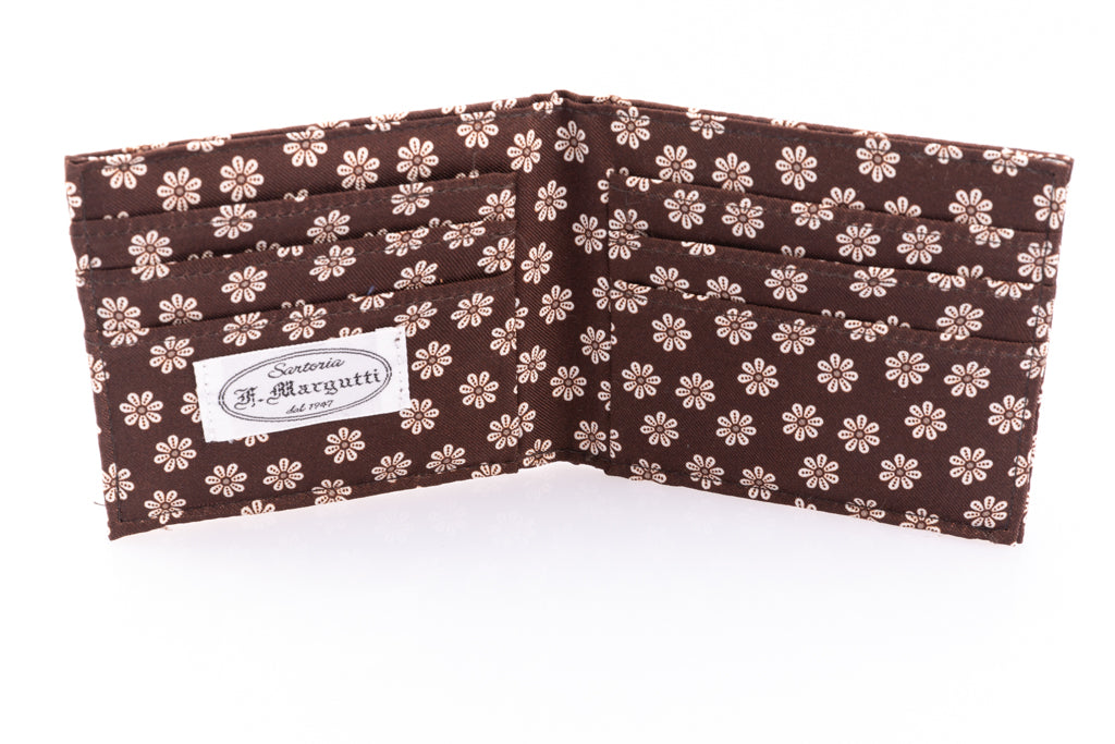 Brown silk card holder