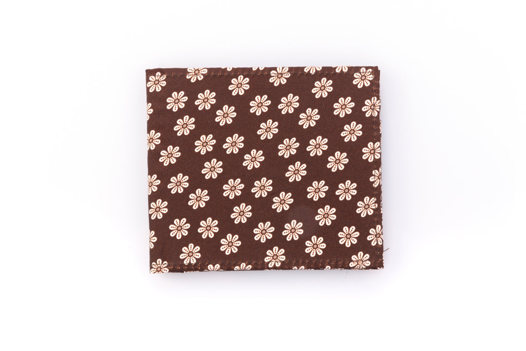 Brown silk card holder