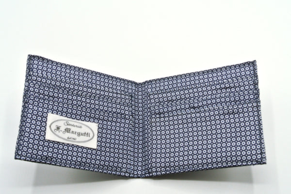 Blauwe patroon kaart houder van puur zijde