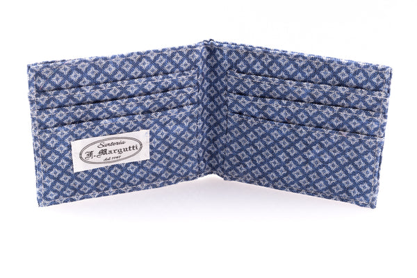 Light blue pure silk card holder