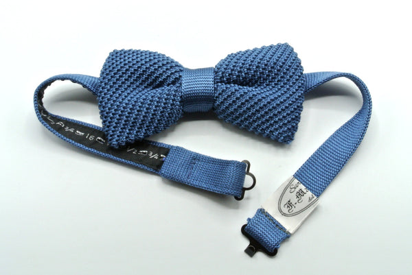 Pure silk blue bow tie