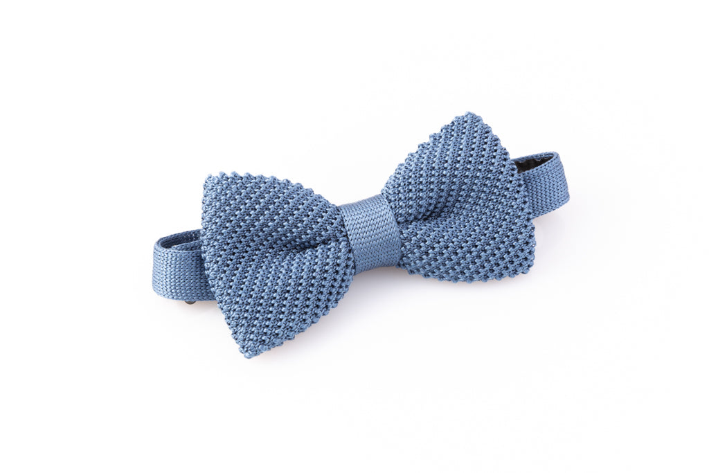 Pure silk blue bow tie
