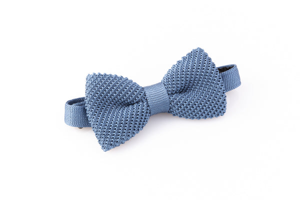 Pure silk blue bow tie