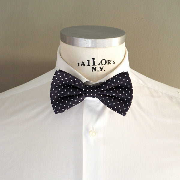 Pure silk blue bow tie