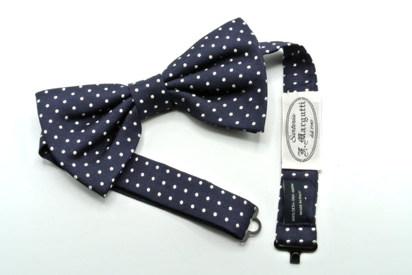 Pure silk blue bow tie