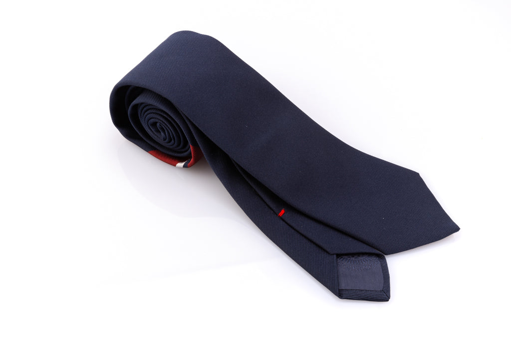 Blue pure silk regimental tie