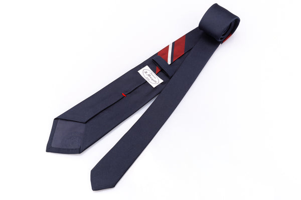 Blue pure silk regimental tie
