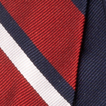 Blauwe pure zijden regimental stropdas