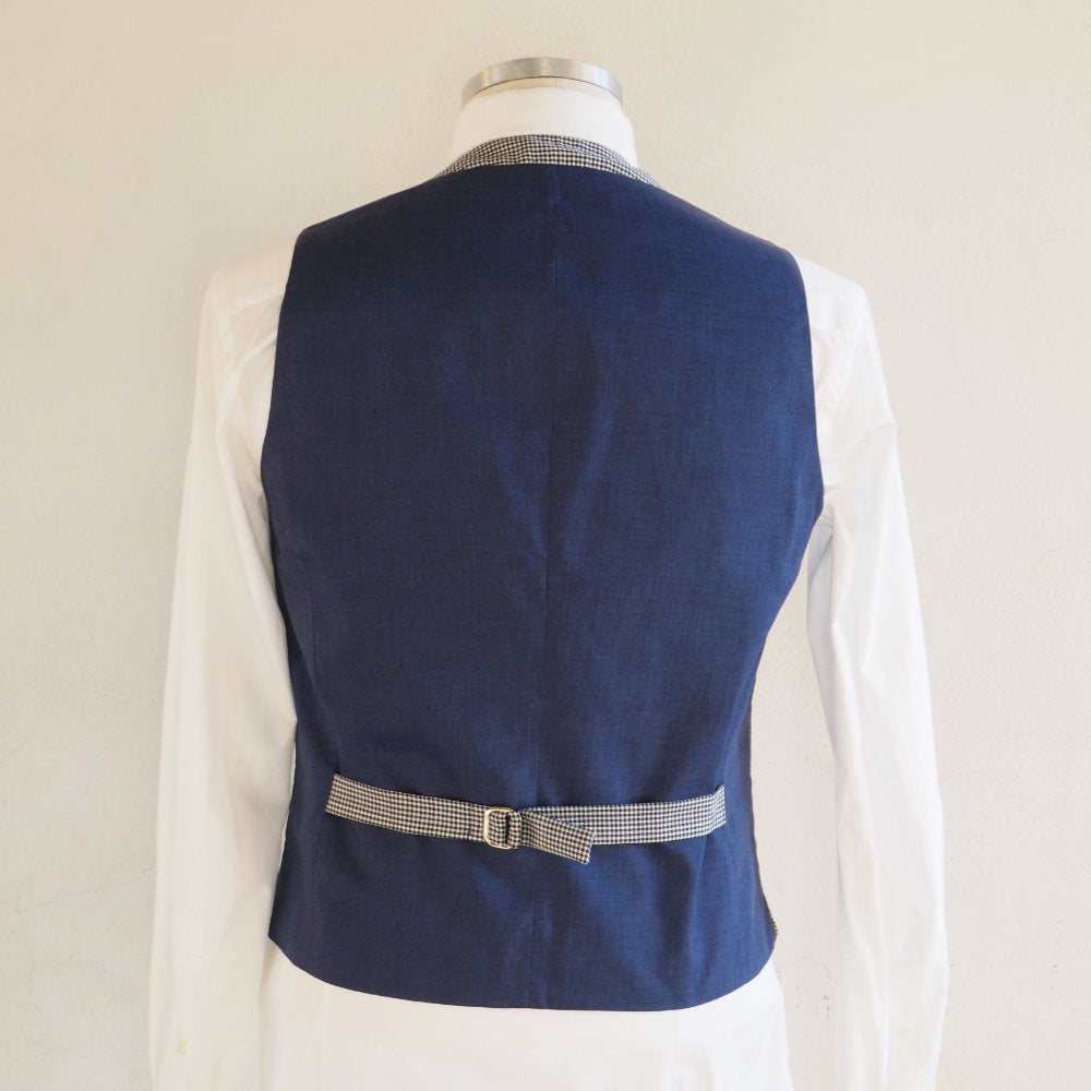 Blue micro-pattern vest