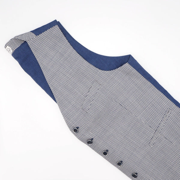 Blue micro-pattern vest