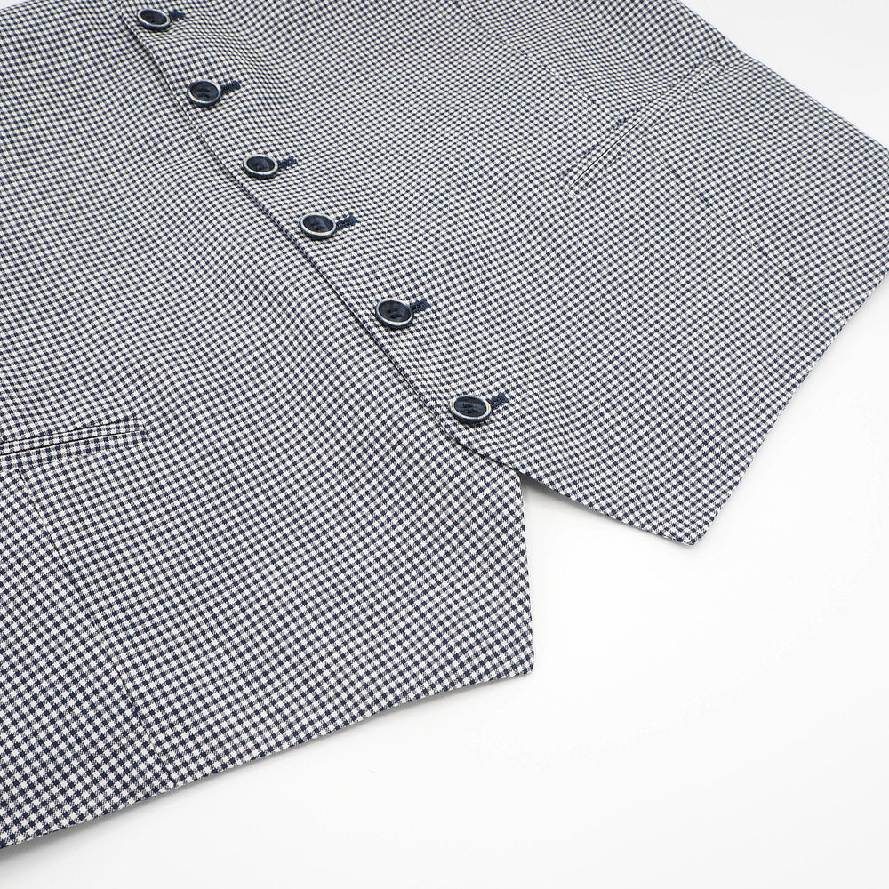 Blue micro-pattern vest