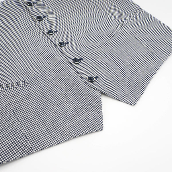 Blue micro-pattern vest