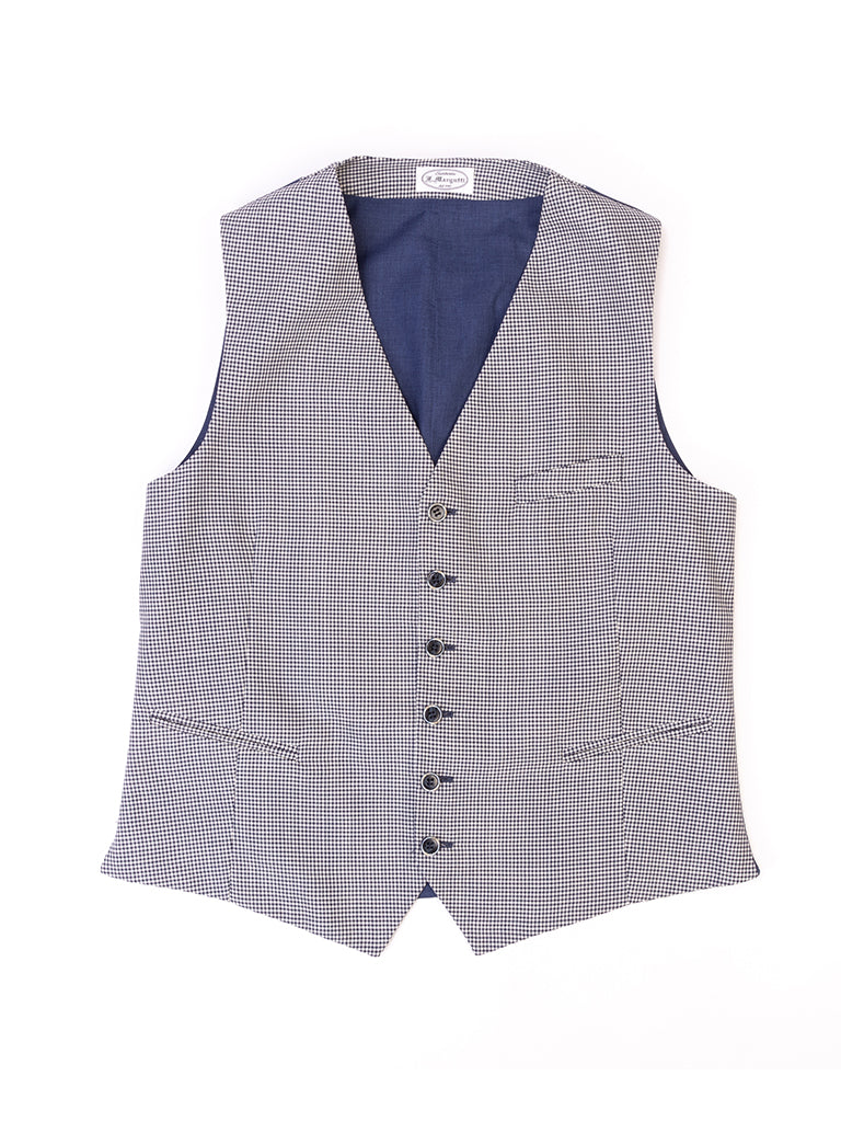 Blue micro-pattern vest