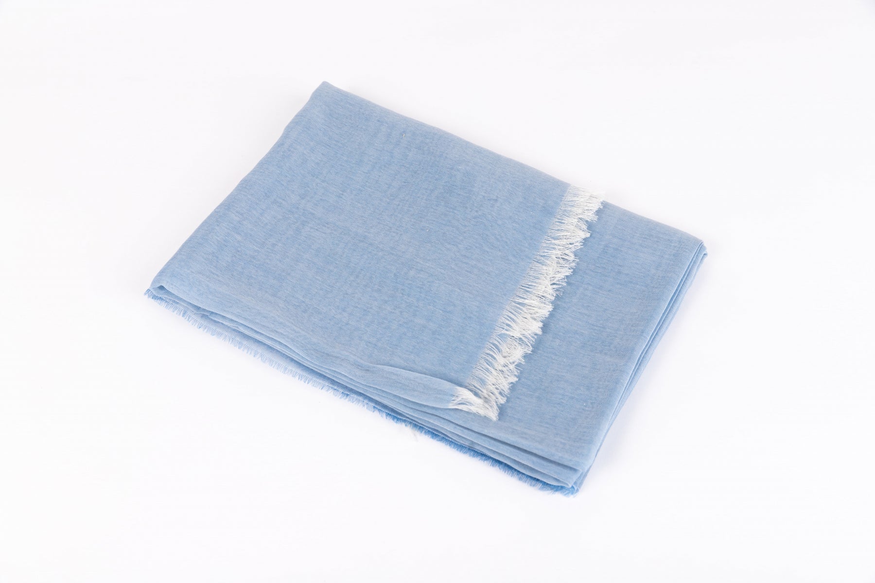 Light blue pure cotton scarf