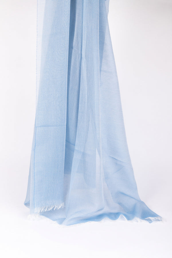 Light blue pure cotton scarf
