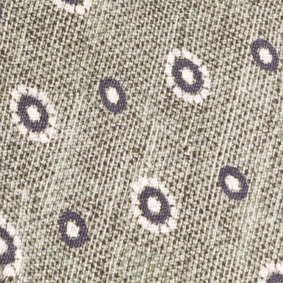Unlined green patterned tie