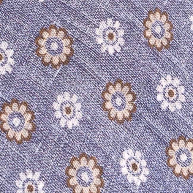 Unlined denim tie with pattern