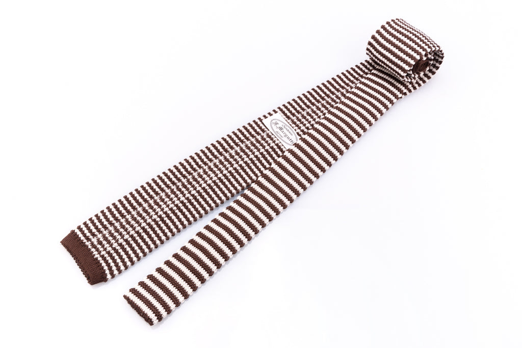 Pure silk striped knit tie
