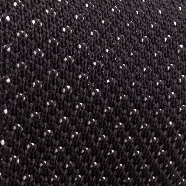 Pure silk black knitted tie