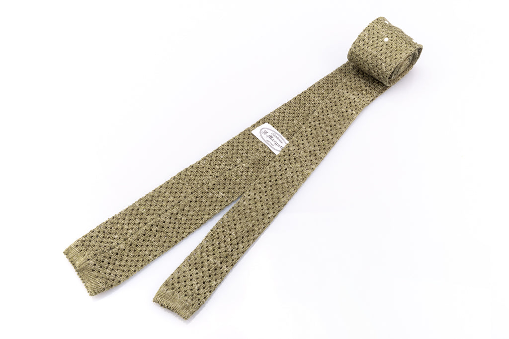 Green knitted tie