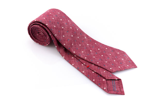 Unlined magenta tie