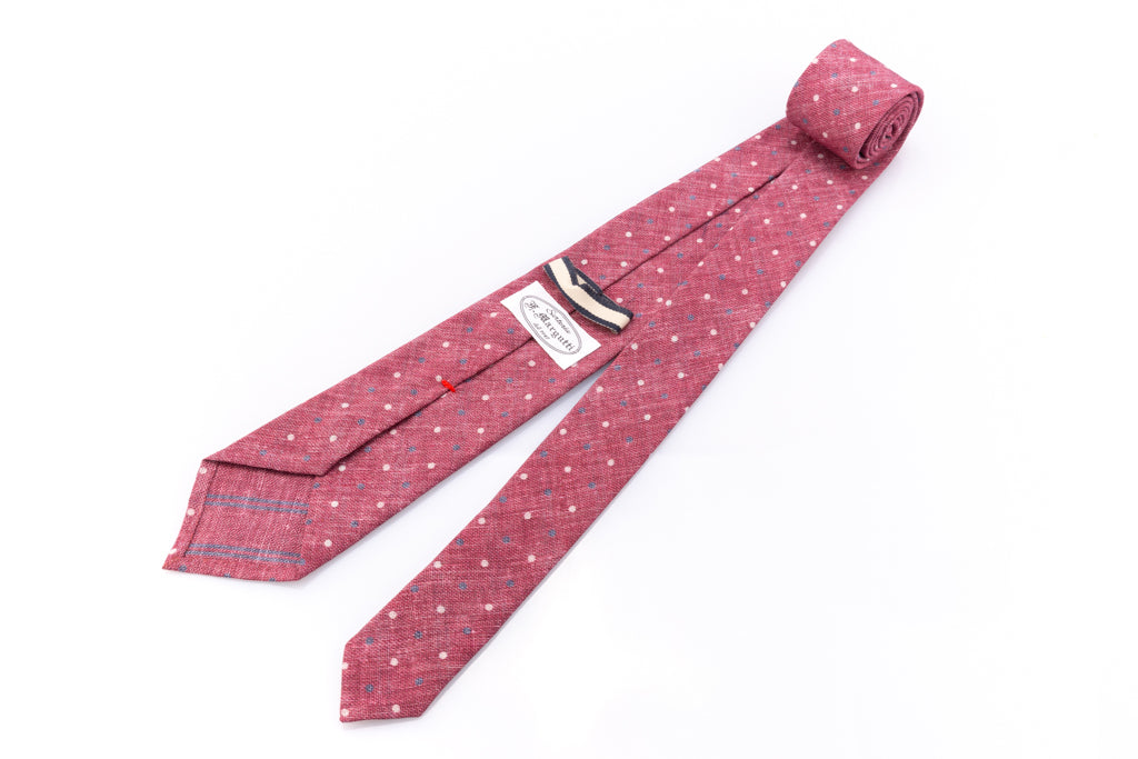 Unlined magenta tie
