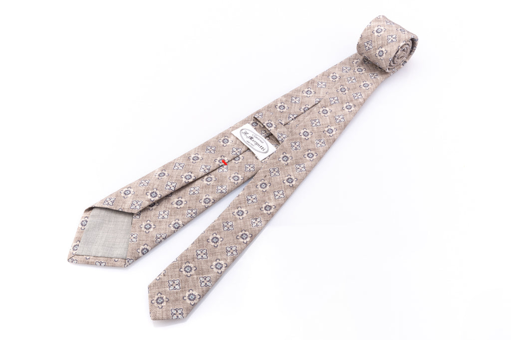 Gray linen silk tie