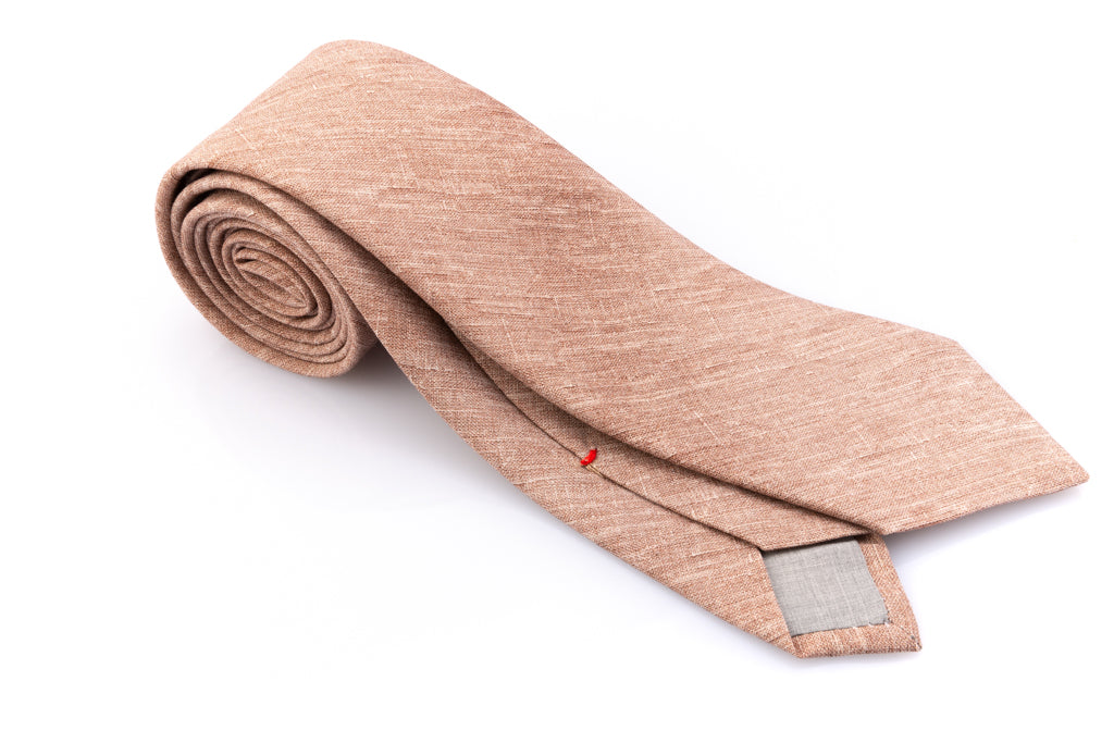 Cravatta puro lino beige