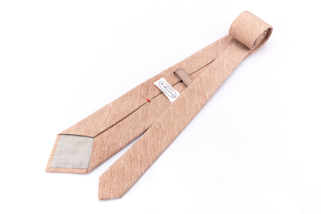 Beige pure linen tie