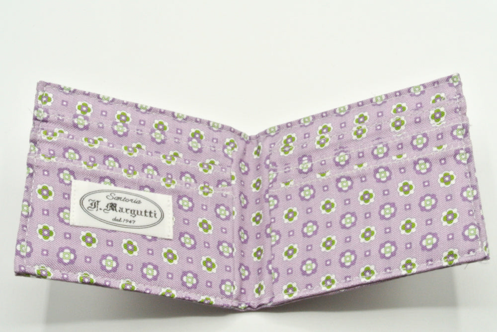 Pink card holder in pure silk